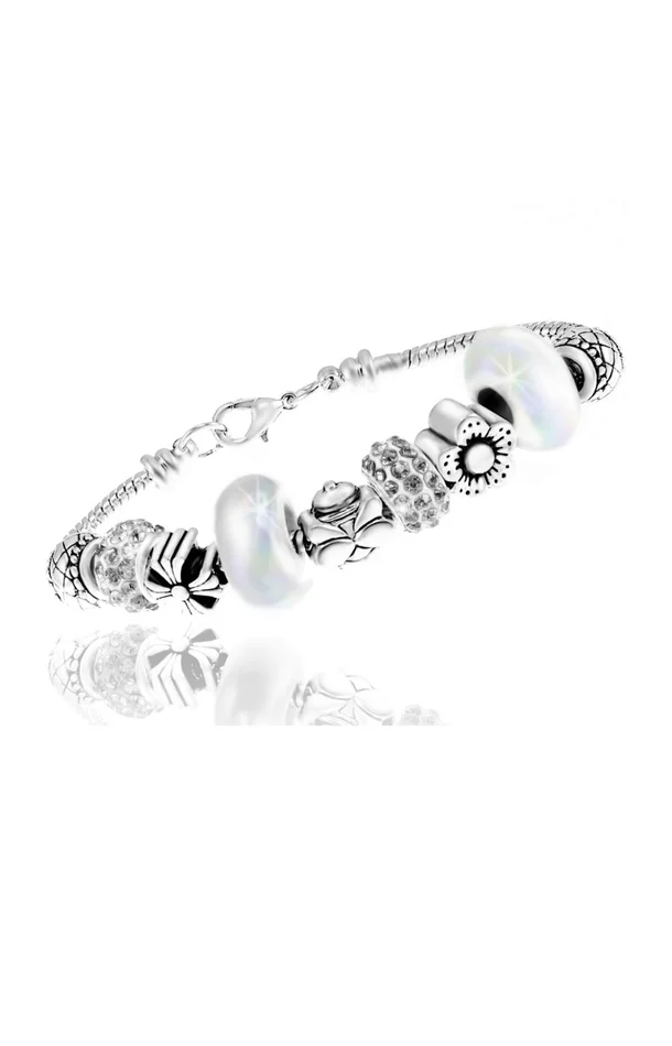 Bracelet – Acier inoxydable & cristaux – Argenté