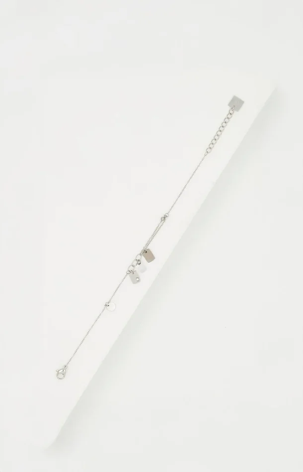 Bracelet – Acier inoxydable – Argenté & nacre