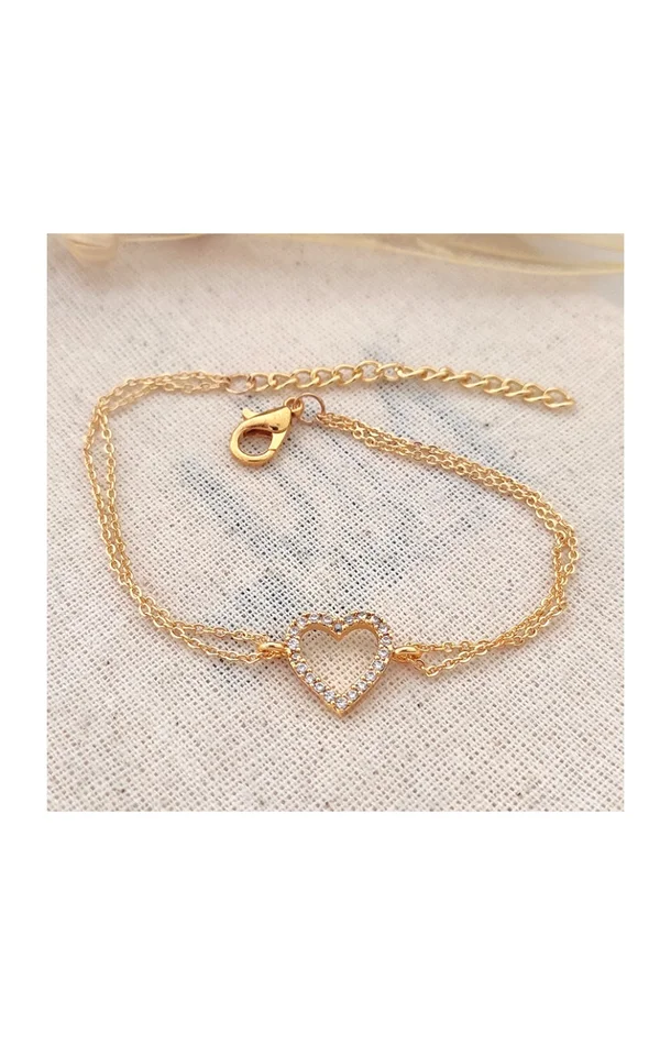 Bracelet – Laiton plaqué or & zircons
