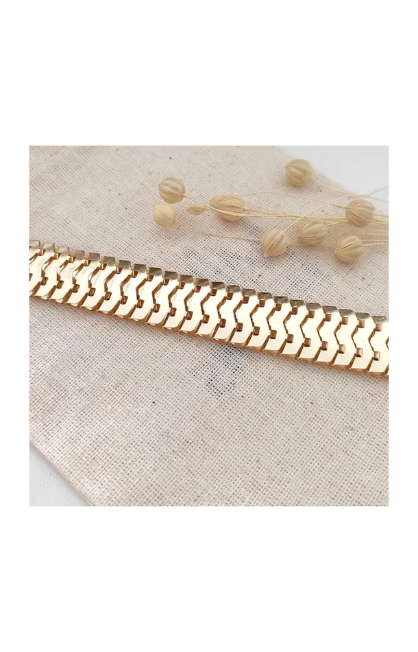 Bracelet chaîne plate – Laiton plaqué or