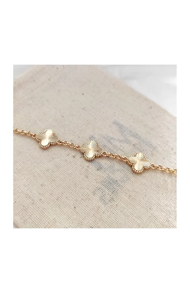 Bracelet trèfle – Laiton plaqué or