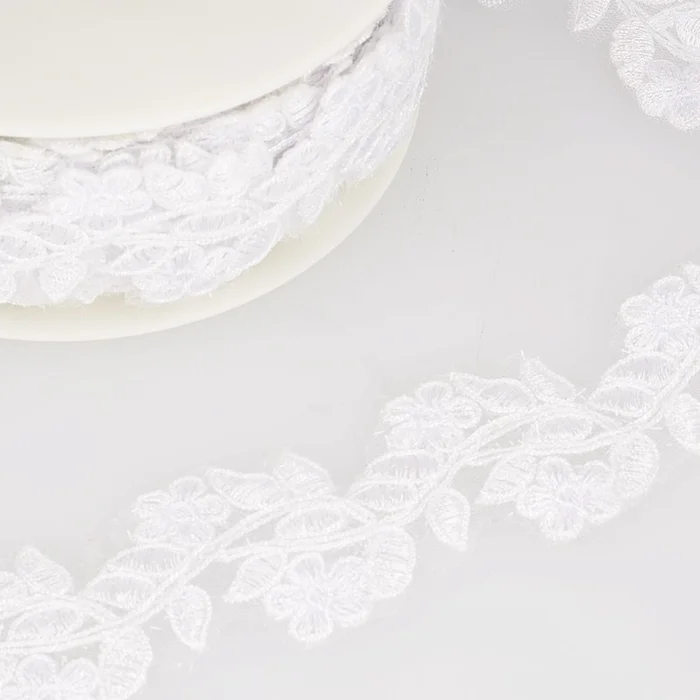 Broderie brillante Blanc –