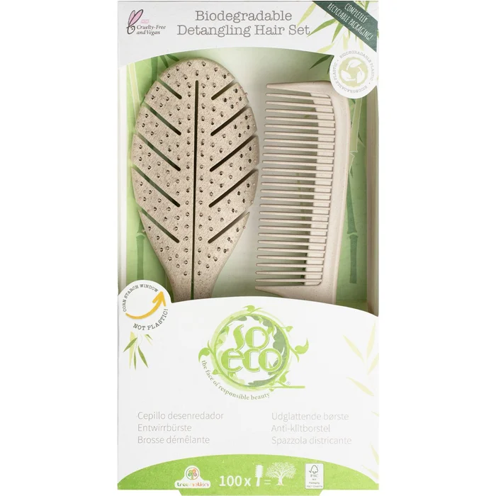 Brosse & peigne biodégradables – Beige