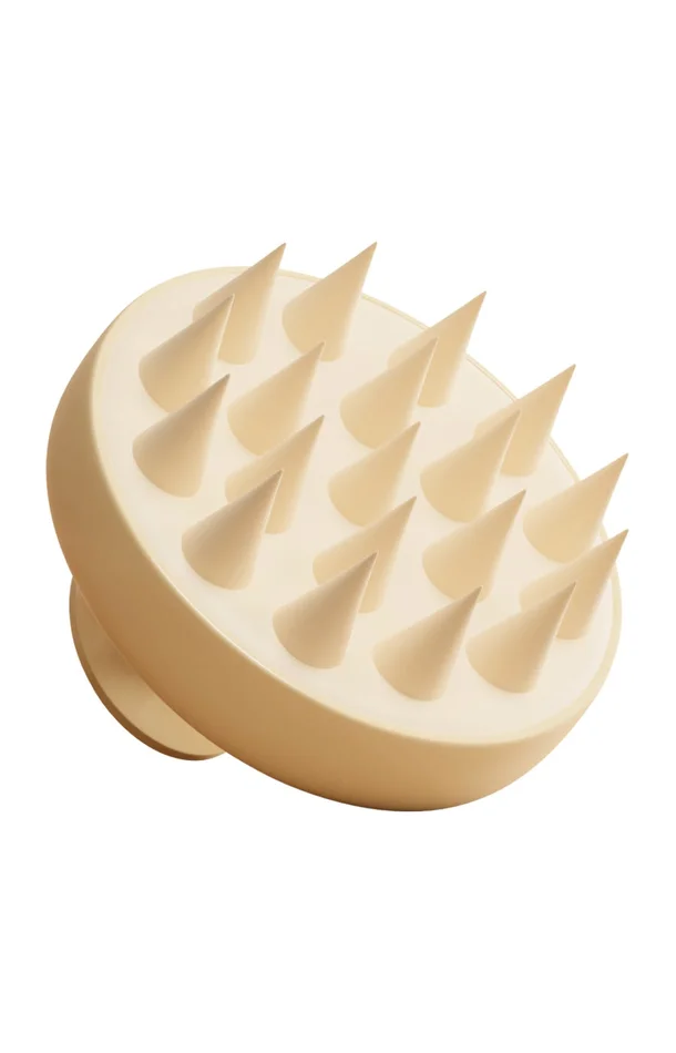 Brosse pour shampoing 2-en-1 – Silicone – Beige