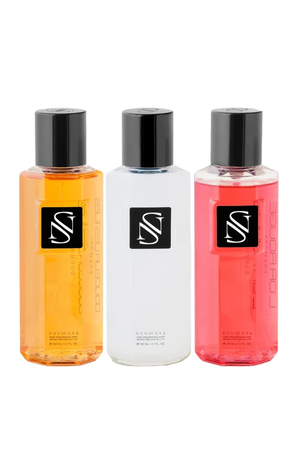 Brumes parfumées – Douceur des îles, Arabic musc & L’Or rouge – 3 x 150 ml