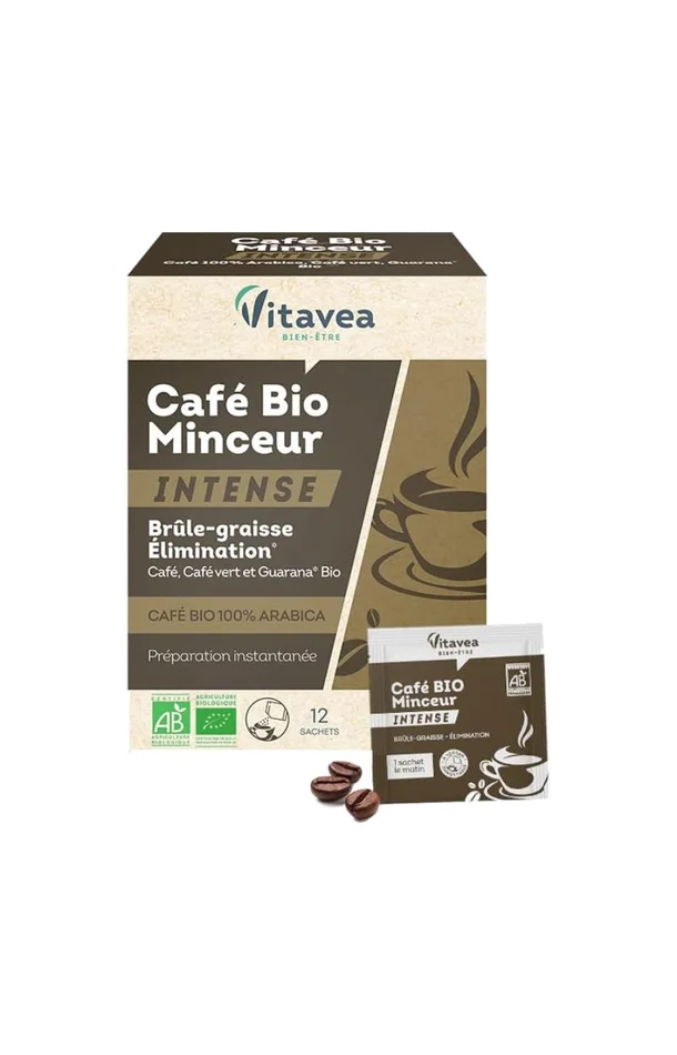 Café minceur bio – Guarana & café vert – 12 sachets
