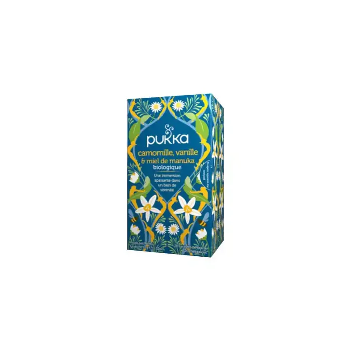 CAMOMILLE VANILLE & MIEL DE MANUKA BIO TISANE 20 SACHETS PUKKA