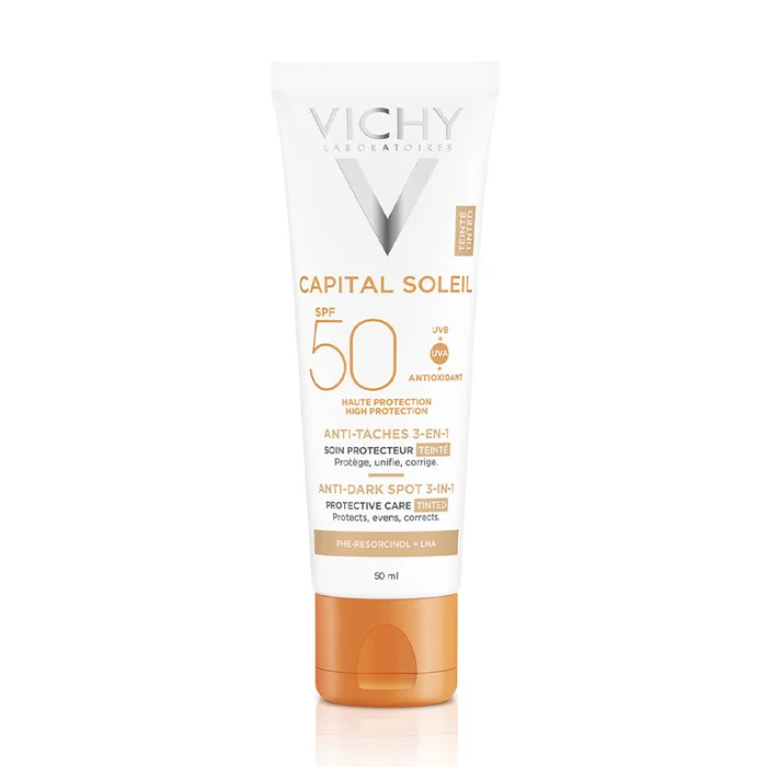 CAPITAL SOLEIL SPF50+ – Soin anti-tâches 3-en-1 soin quotidien teinté