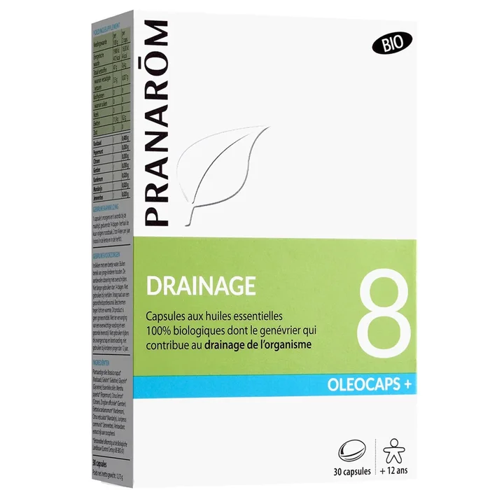Capsules d’huiles essentielles bio – Drainage – 30 capsules