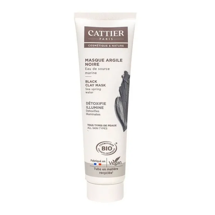 Cattier Masque Argile Noire tube 100 mL – Détoxifie et Illumine