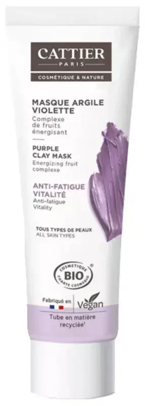 Cattier Masque Argile Violette Illumine Bio 100 ml