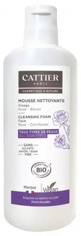 Cattier Mousse Nettoyante Visage Toutes Peaux Bio 150 ml