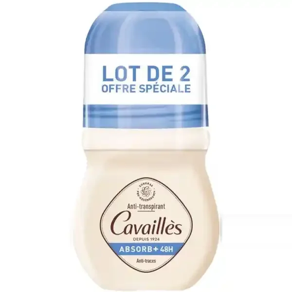 Cavaillès Déodorant 48h Absorb + Roll-on x2