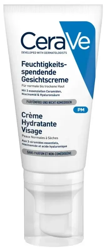 CeraVe Crème Hydratante Visage – Peaux Normales à Sèches 52 ml