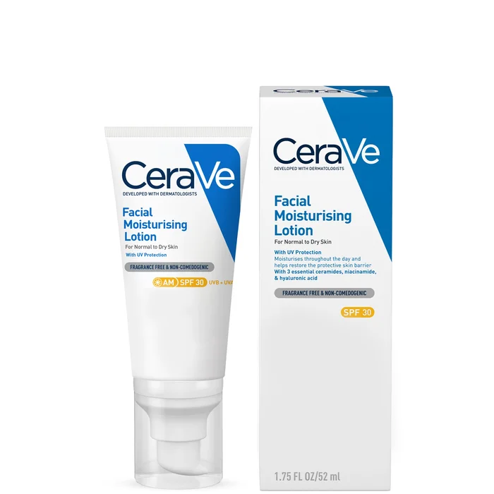 CeraVe Lotion Hydratante Visage SPF 30 aux Céramides pour Peaux Normales à Sèches 52 ml