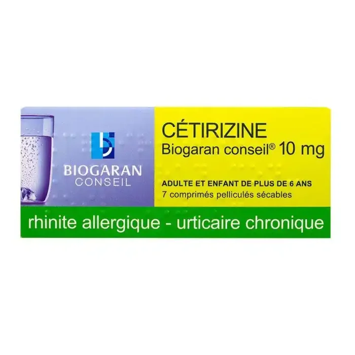 Cetirizine Biogaran 10mg Comprimé Boîte de 7