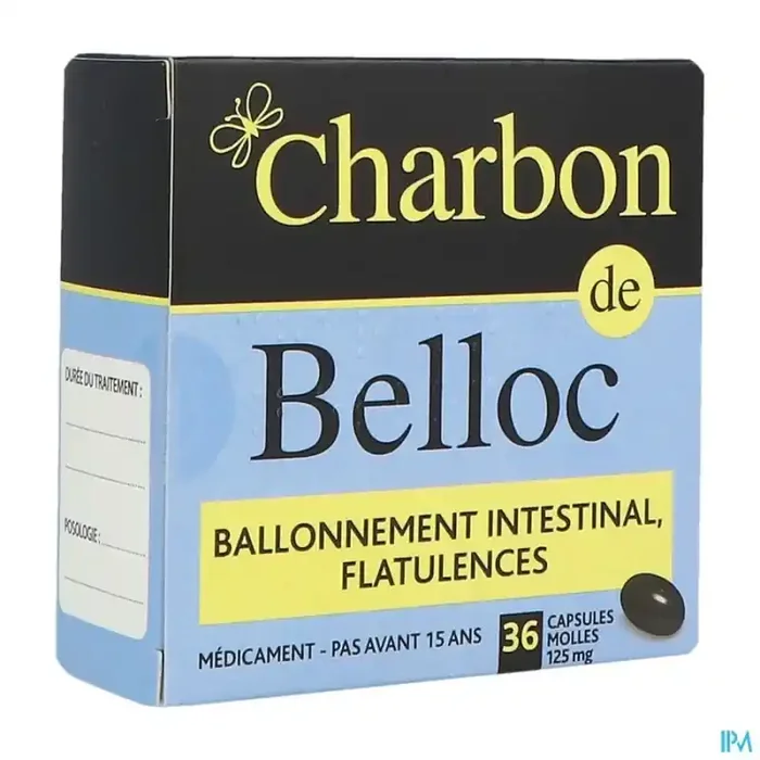 Charbon belloc 125mg capsule molle 36