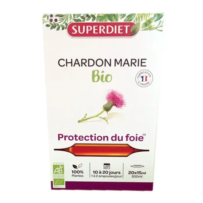 CHARDON MARIE BIO 20 AMPOULES DE 15ML SUPERDIET