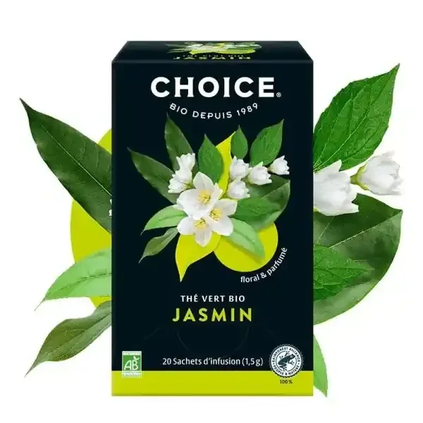CHOICE Thé Vert Jasmin Bio – 20 Sachets