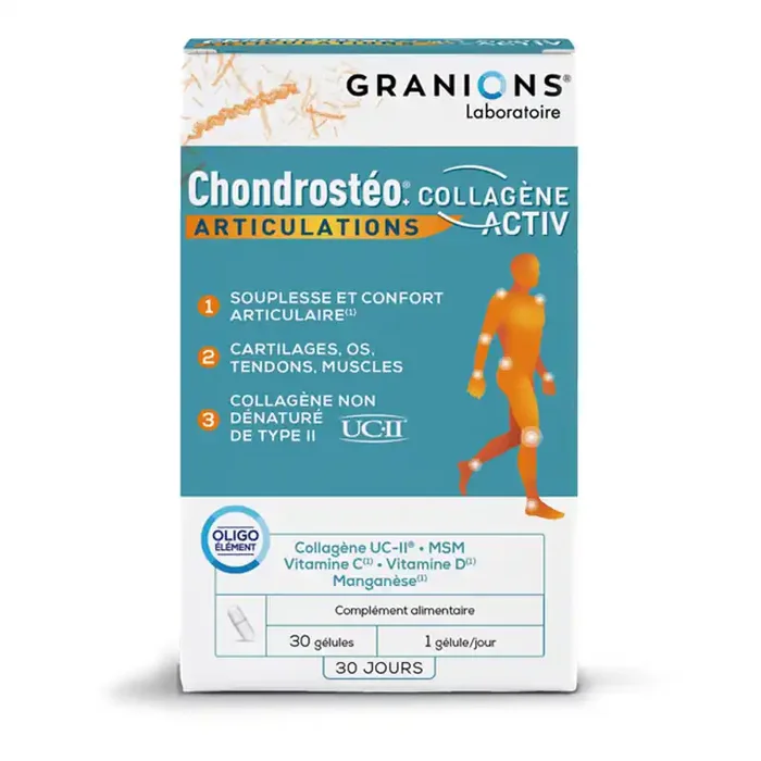 CHONDROSTEO+ COLLAGENE ACTIV ARTICULATIONS 30 GELULES GRANIONS