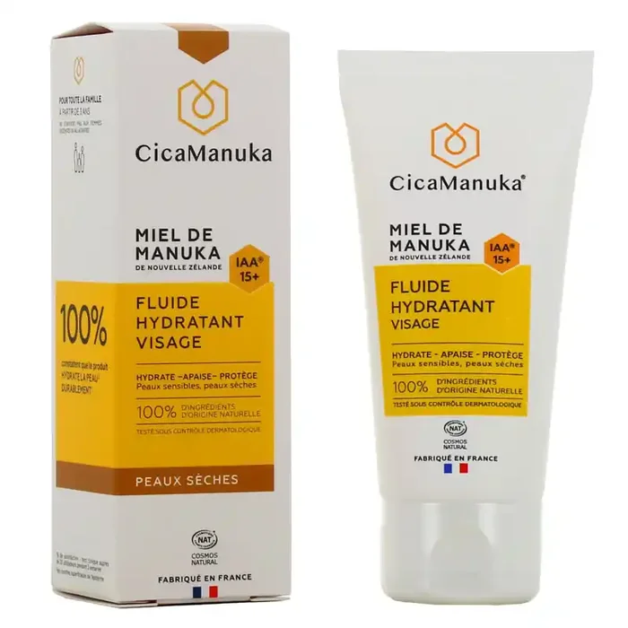 CICAMANUKA FLUIDE HYDRATANT VISAGE au Miel de Manuka IAA 15+ 50ml