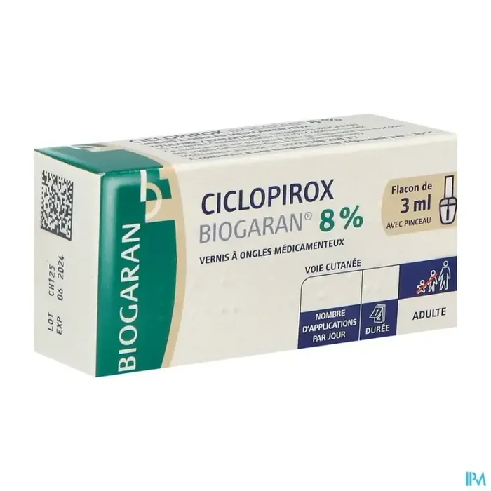 Ciclopirox biogaran 8% vernis à ongles medicamenteux 3ml