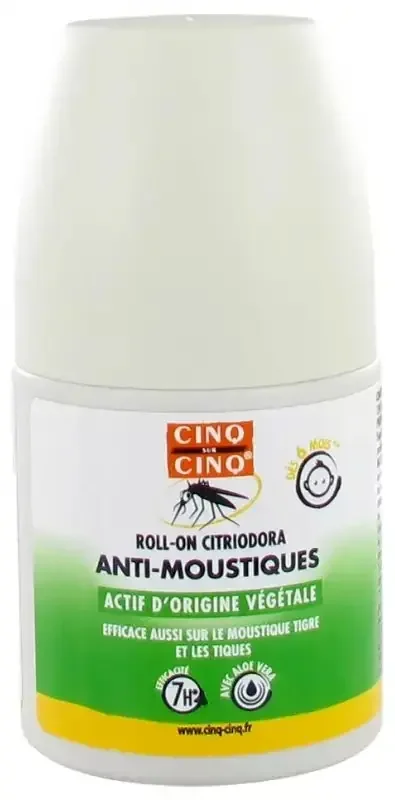 CINQ SUR CINQ Roll-on Citriodora Anti-Moustiques 50 ml- ACTIFS D‘ORIGINE VÉGÉTALE