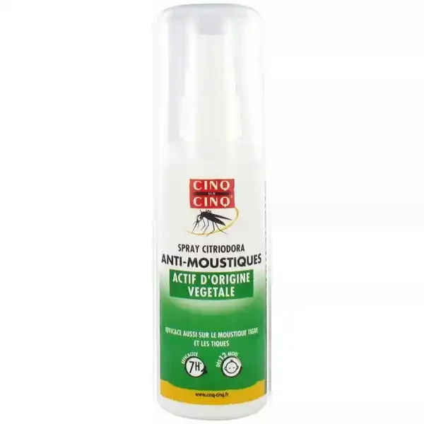 CINQ SUR CINQ Spray Tropic Anti-Moustiques Citriodora 100ml- ACTIFS D‘ORIGINE VÉGÉTALE