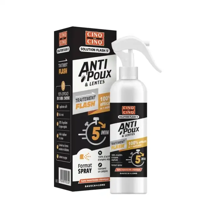 CINQ SUR CINQ TRAITEMENT FLASH SPRAY ANTI POUX & LENTES 150ML