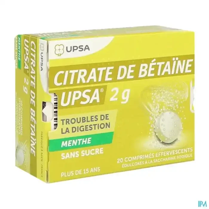 Citrate betaine upsa 2g menthe comprimé effervescent 20