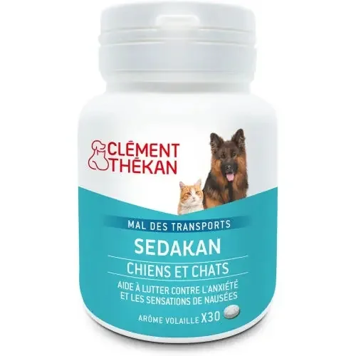 Clément Thékan SEDAKAN Mal des Transports Chiens et Chats Arôme Volaille – 30 Comprimés