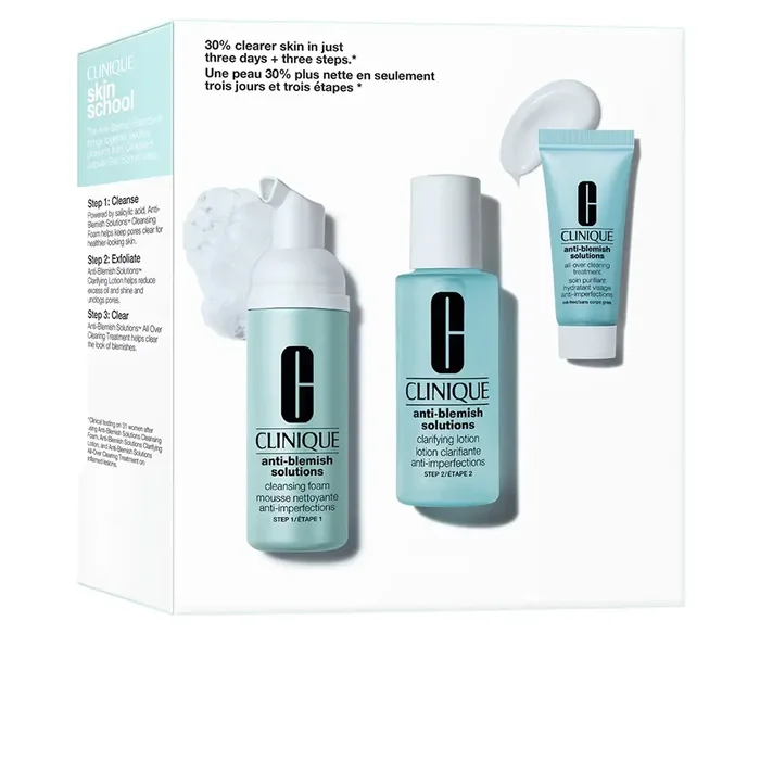Clinique ANTI-BLEMISH SOLUTIONS 3-STEP SKIN CARE SYSTEM ESTUCHE