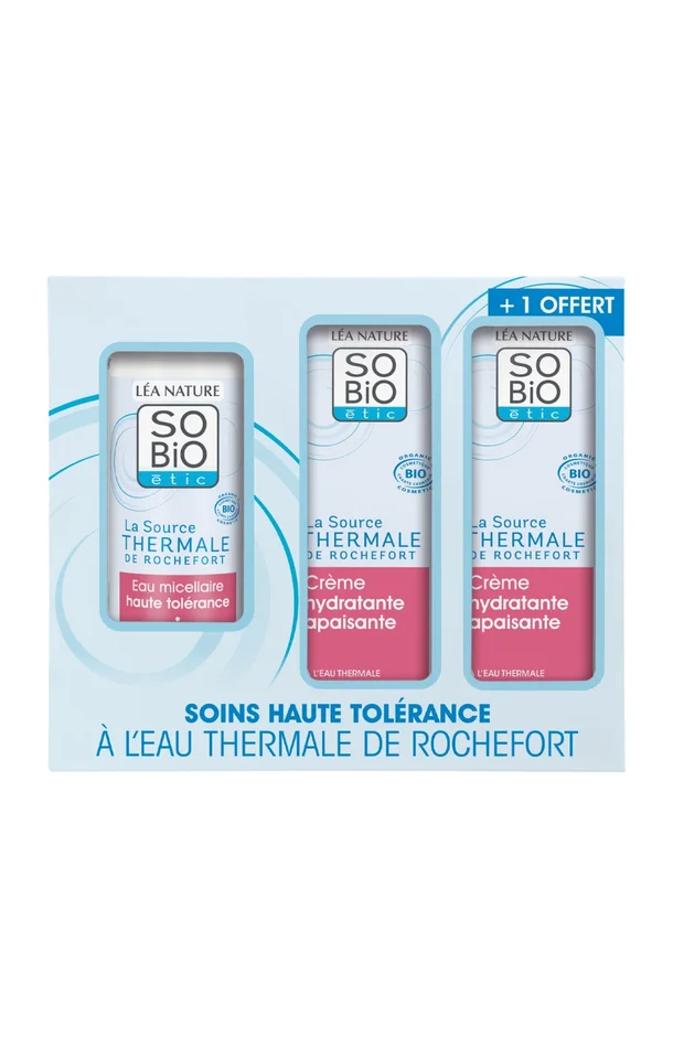 Coffret apaisant bio – Eau thermale – Visage – 2 produits + 1 offert