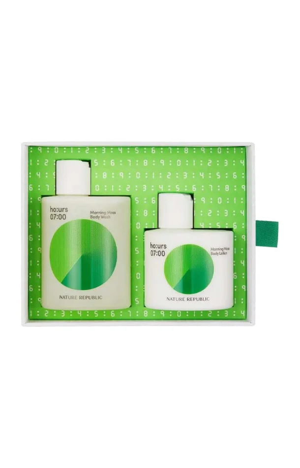 Coffret bain & soin – Morning Moss – Vitamines & huile d’amande douce – 2 produits