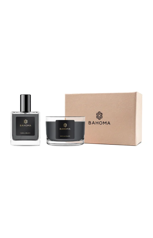 Coffret bougie parfumée & parfum d’ambiance – Vanilla Black – 2 produits