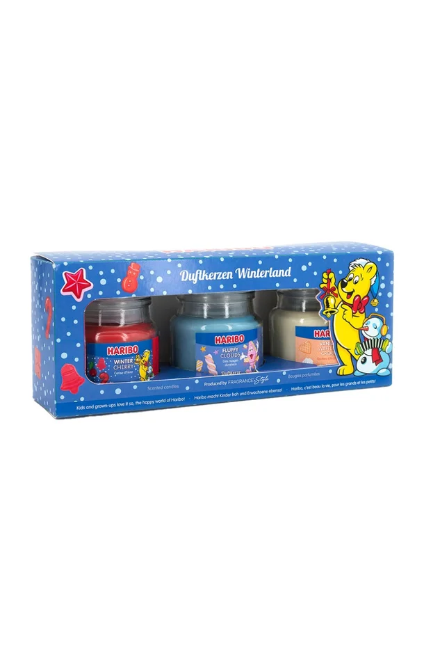 Coffret bougies parfumées – Haribo Winterland – 3 x 85 g