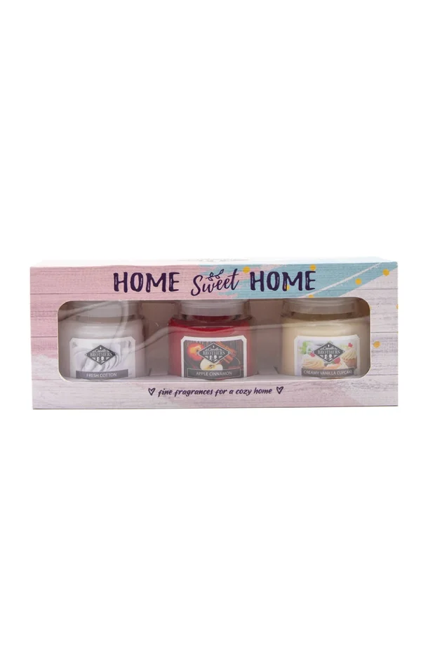 Coffret de bougies parfumées – Home Sweet Home – 3 x 85 g