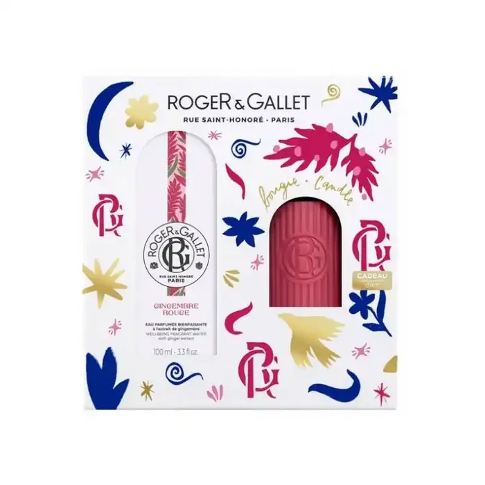 COFFRET DE NOËL GINGEMBRE EAU PARFUMEE BIENFAISANTE 100ML + 1 BOUGIE ROGER ET GALLET