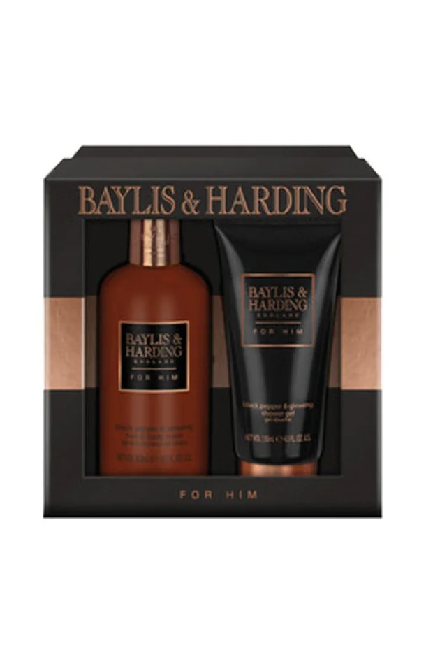 Coffret de soins – Poivre noir & ginseng – Corps & cheveux – Homme – 2 soins