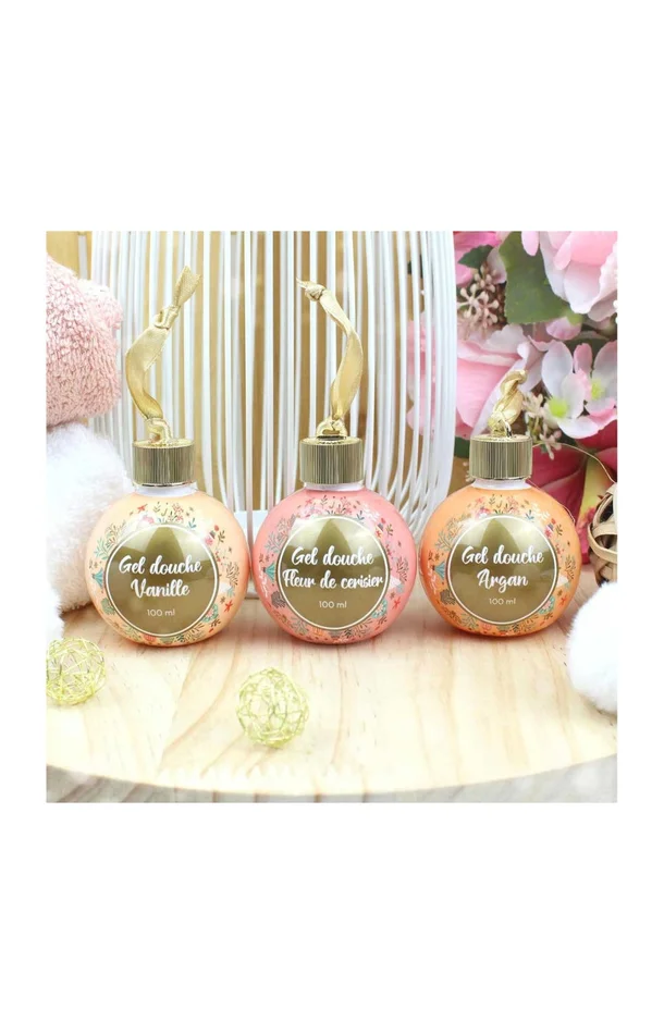 Coffret gels douche – Argan, fleur de cerisier & vanille – Corps – 3 x 100 ml