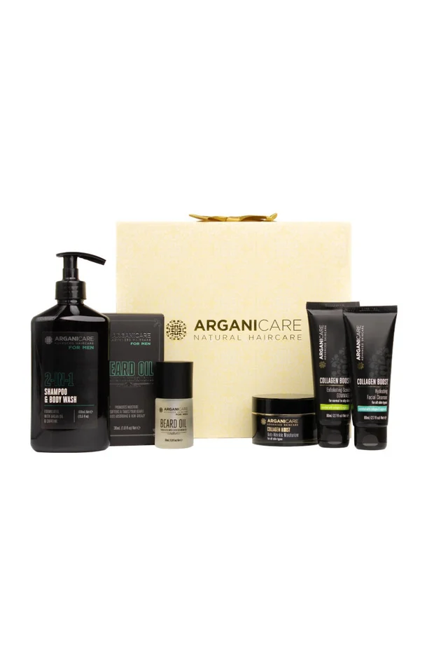 Coffret homme – Cheveux, barbe, visage & corps – 5 produits