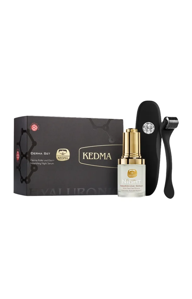 Coffret hydratant – Derma-roller & sérum – Visage – Nuit – 30 ml