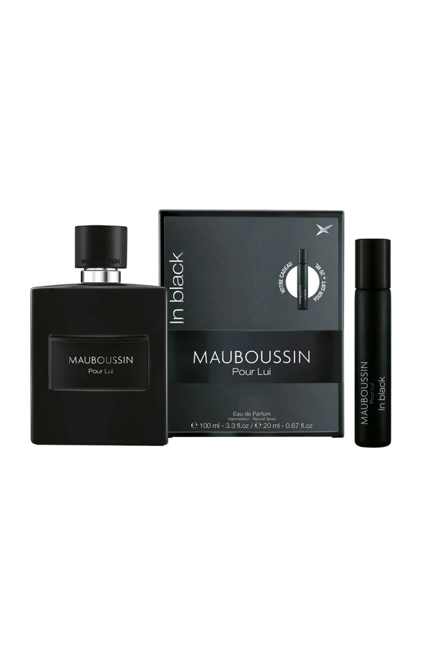 Coffret In Black Eau de parfum – Boisé oriental – 2 produits – Homme