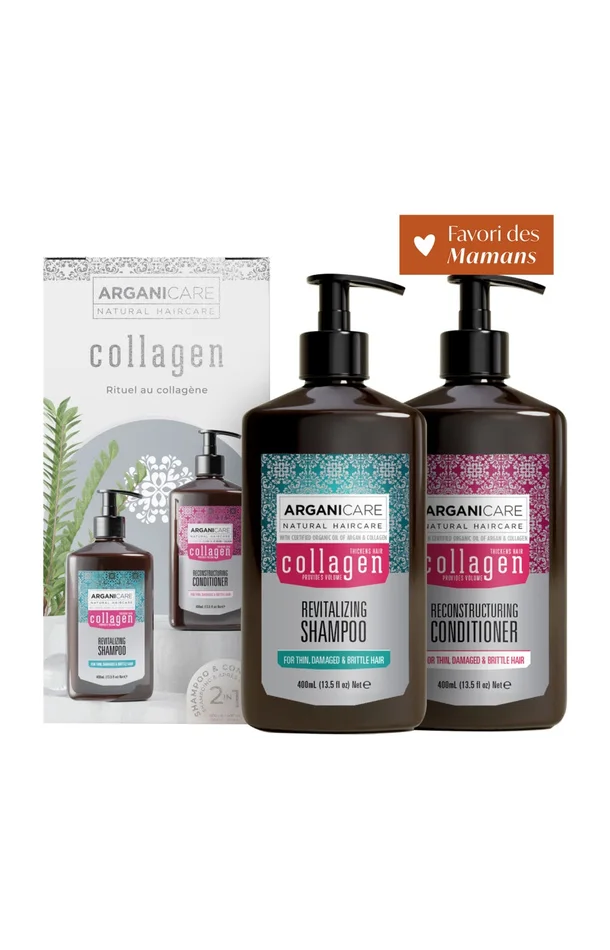 Coffret nourrissant – Collagène – Cheveux fins, dévitalisés & sans volume – 2 x 400 ml
