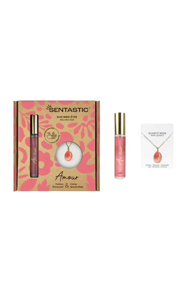 Coffret parfum & collier qwartz – Amour