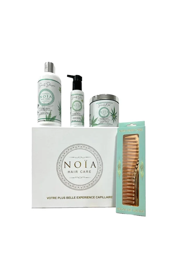 Coffret prestige – Routine nourissante & détoxifiante – Huile de chanvre – Cuirs chevelus sensibles – 4 produits