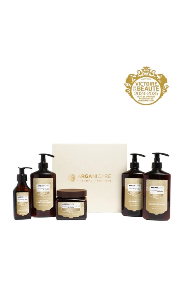 Coffret réparateur & hydratant – Miel – Cheveux secs & abimés – 5 produits