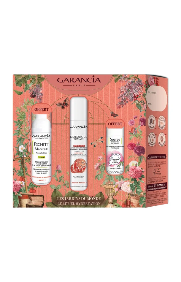 Coffret rituel hydratation – Les Jardins du Monde – Visage – 3 produits