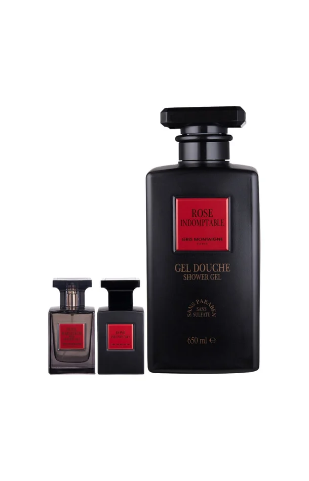 Coffret Rose Indomptable Extrait de parfum 75 ml – Boisé – 3 produits