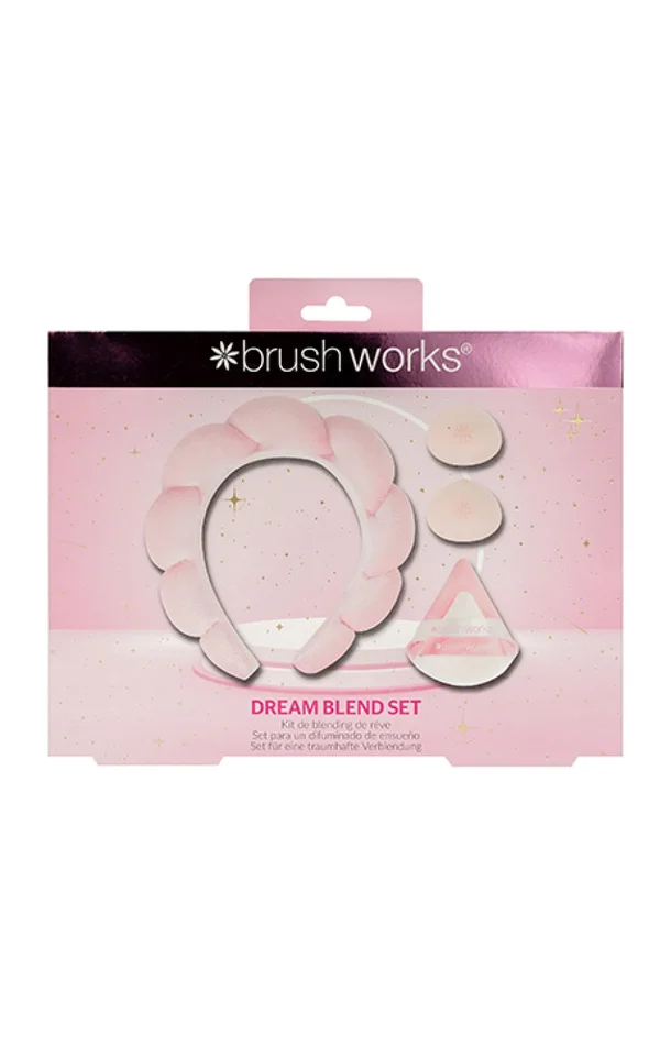 Coffret serre-tête & houppettes – Cheveux & visage – Rose – 5 accessoires